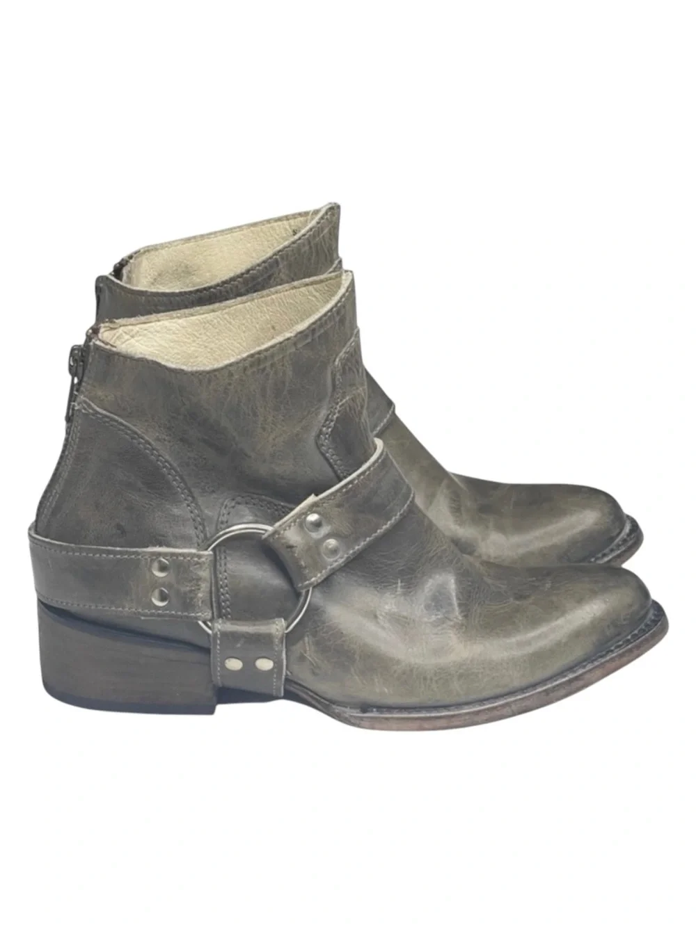 Freebird aso Free People 𖤐 Santiago Distressed Leather Booties Boots 𖤐 Taupe